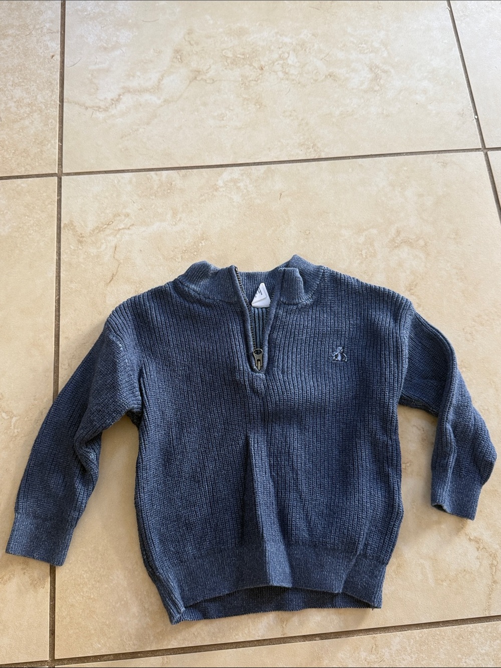 GAP toddler boy Navy Zip-Up Knit Sweater